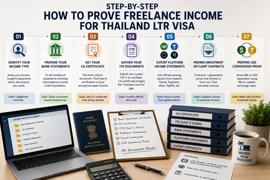 Step-by-step income proof process for Thailand LTR Visa 2026
