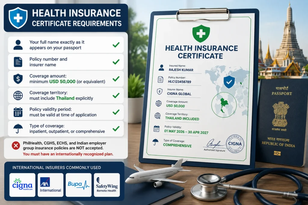 What your health insurance certificate must show for Thailand LTR Visa