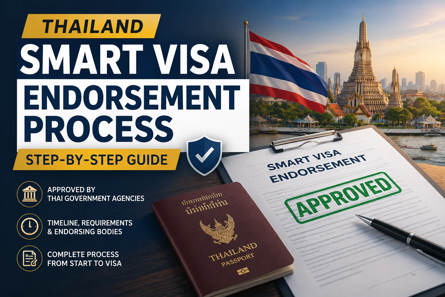 Thailand SMART Visa endorsement process showing the endorsement workflow through Thai government agencies before BOI application in 2026.