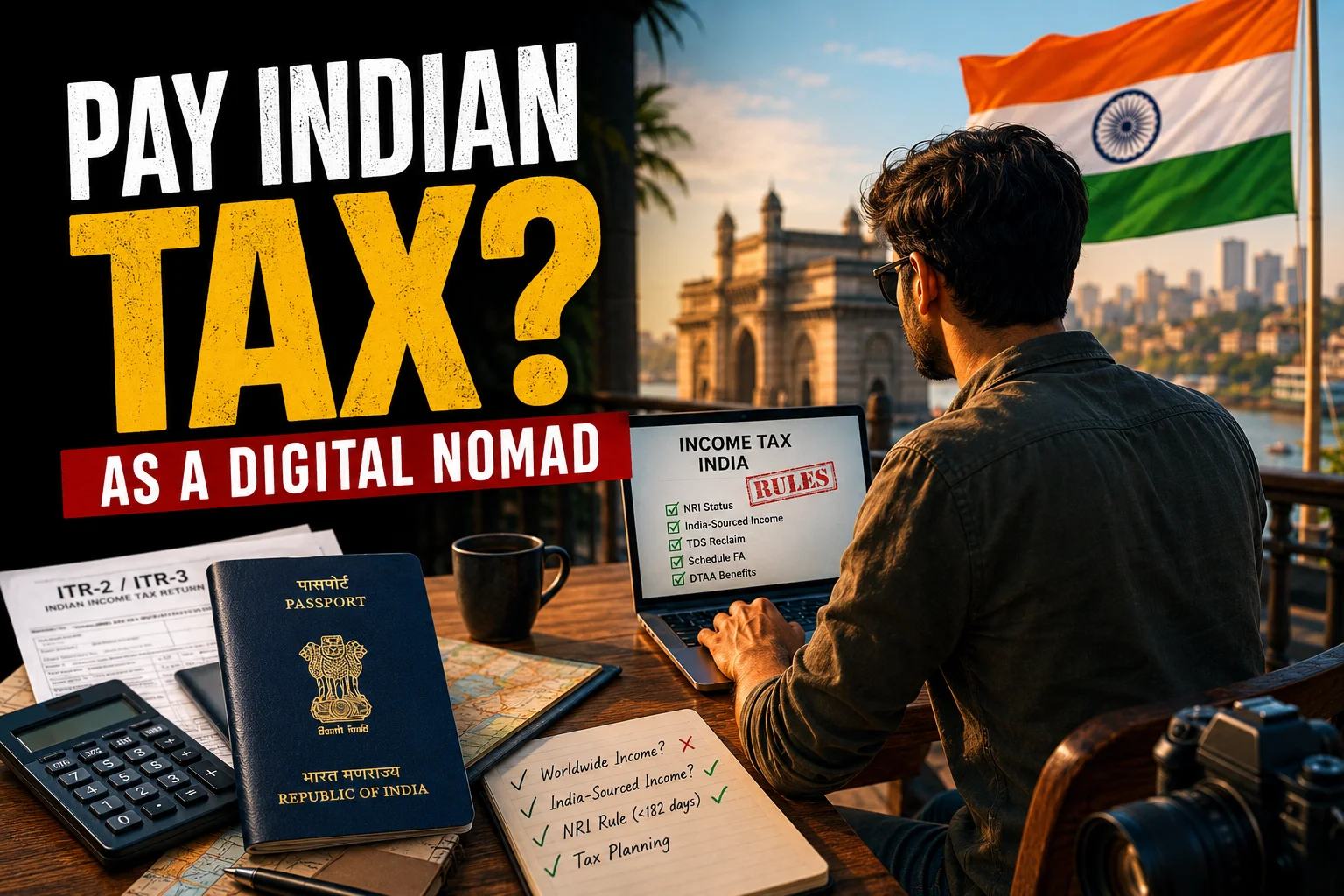 Do Indian digital nomads pay income tax in India — 2026 guide to NRI and RNOR tax rules for Indian remote workers abroad