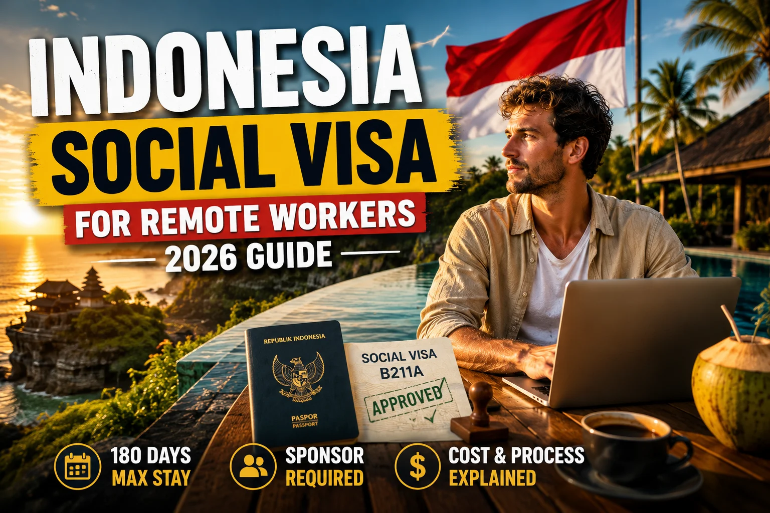 Indonesia Social Visa for Remote Workers guide covering visa requirements, stay options, sponsorship, and application process in 2026